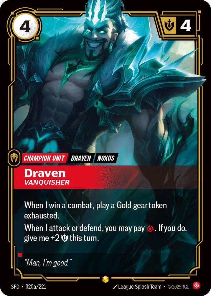 Draven - Vanquisher (Alternate Art) - SpiritForged (SFD)