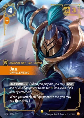 Jax - Unrelenting (Alternate Art) - Spiritforged (SFD)