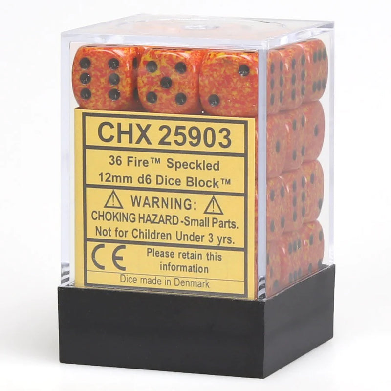 12mm 36ct D6 Block: Speckled - Fire