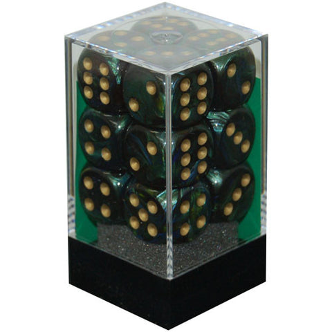 16mm 12ct D6 Block: Scarab - Jade/Gold