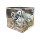 Black Set of 7 Cracked Polyhedral Dice with Black Numbers for D20 based RPG's