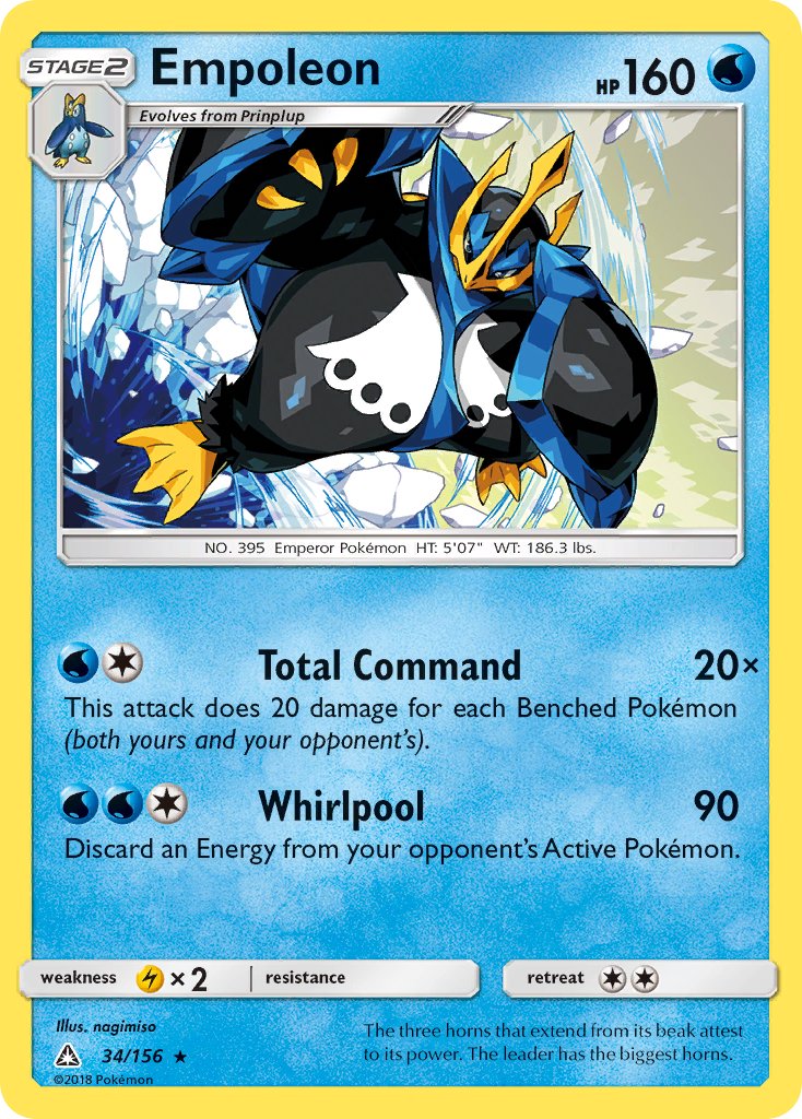 Empoleon (34/156) (Cracked Ice Holo) (Theme Deck Exclusive) [Sun & Moon: Ultra Prism]