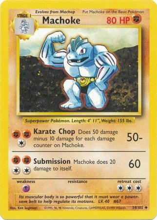 Machoke (34/102) [Base Set Unlimited]