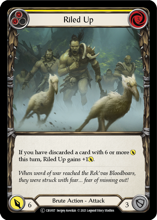 Riled Up (Yellow) (Rainbow Foil) [CRU017-RF] Unlimited Rainbow Foil