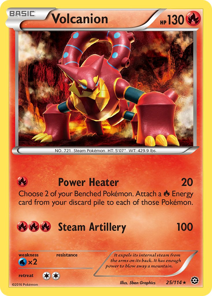 Volcanion (25/114) (Cracked Ice Holo) (Theme Deck Exclusive) [XY: Steam Siege]