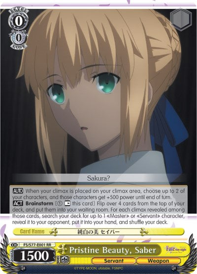 Pristine Beauty, Saber (FS/S77-E001 RR) [Fate/Stay Night [Heaven's Feel] Vol.2]