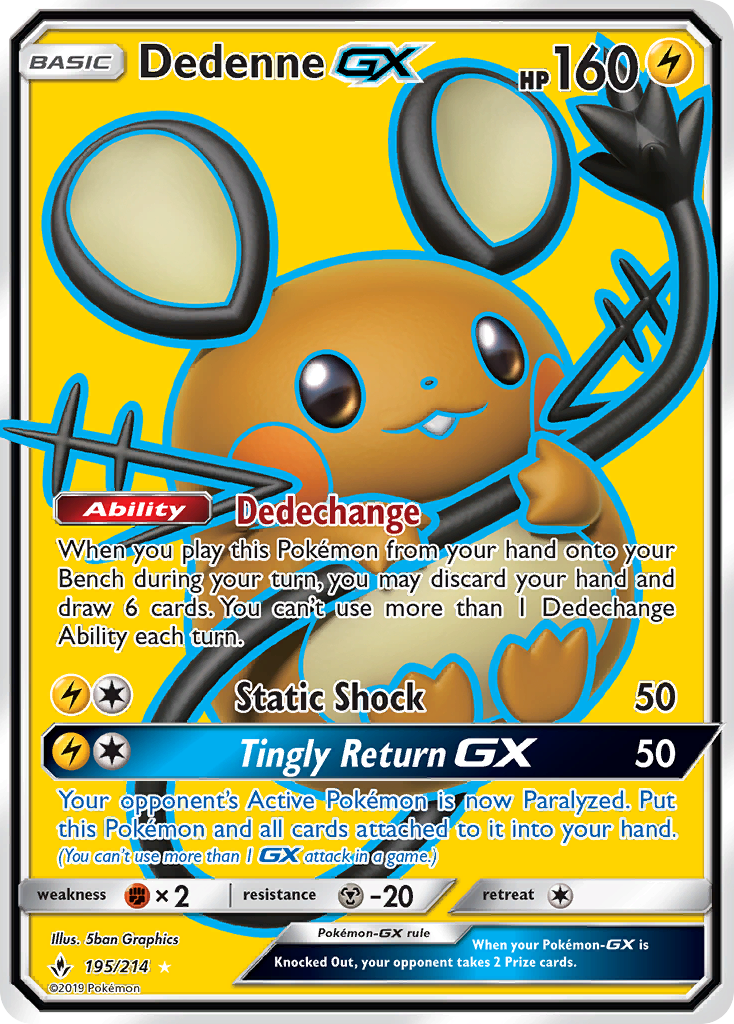 Dedenne GX (195/214) [Sun & Moon: Unbroken Bonds]