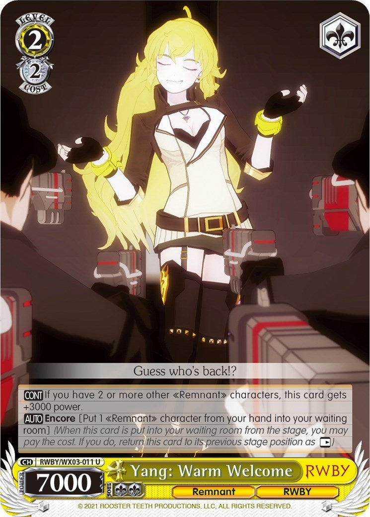 Yang: Warm Welcome (RWBY/WX03-011 U) [RWBY]