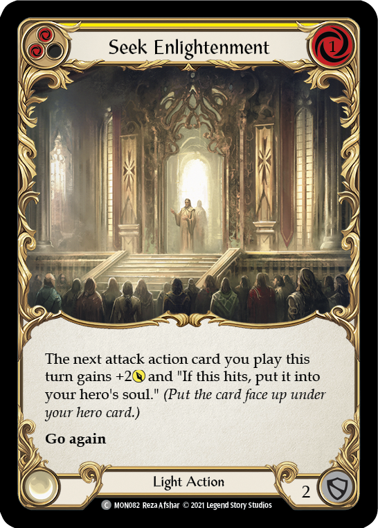 Seek Enlightenment (Yellow) (Rainbow Foil) [MON082-RF] 1st Edition Rainbow Foil