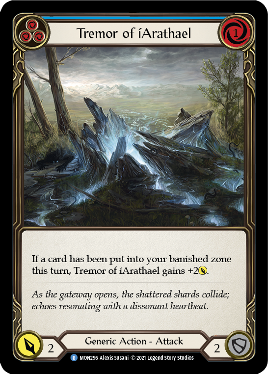 Tremor of iArathael (Blue) (Rainbow Foil) [MON256-RF] 1st Edition Rainbow Foil