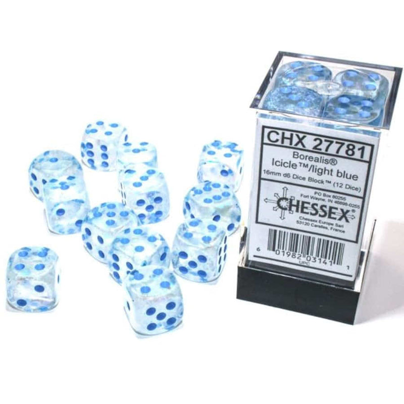 16mm 12ct D6 Block: Borealis - Icicle/Light Blue
